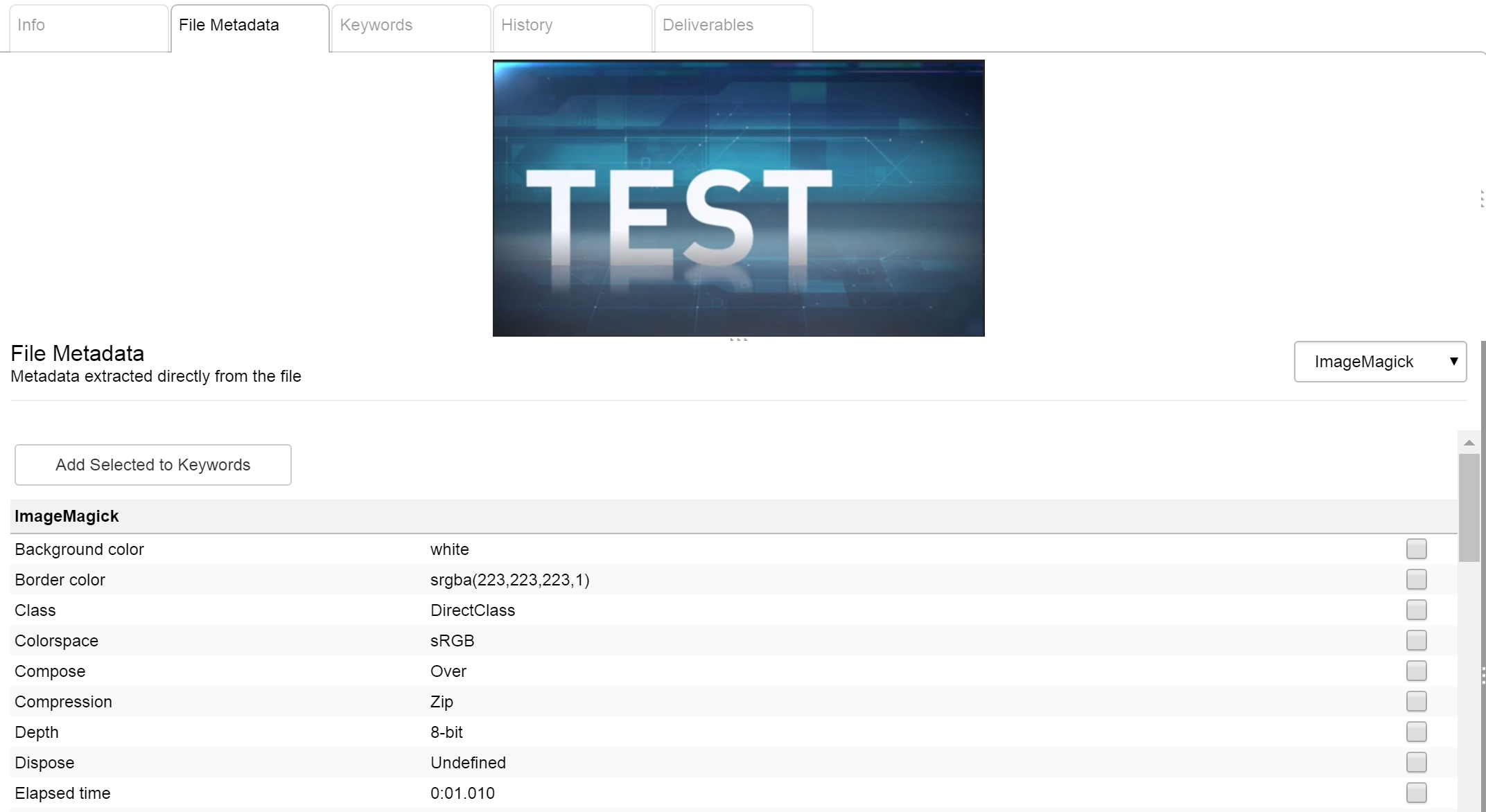 Keywords Metadata