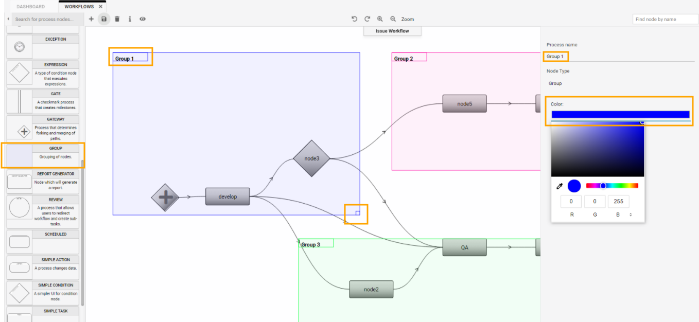 Group Node Feature TACTIC Workflow Canvas